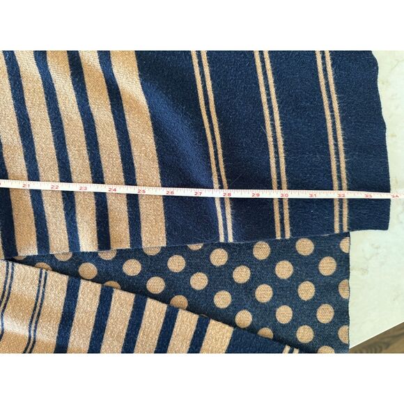 Chico’s Reversible Sweater Vest Small | Tan & Navy Longline Classic - Picture 7 of 7